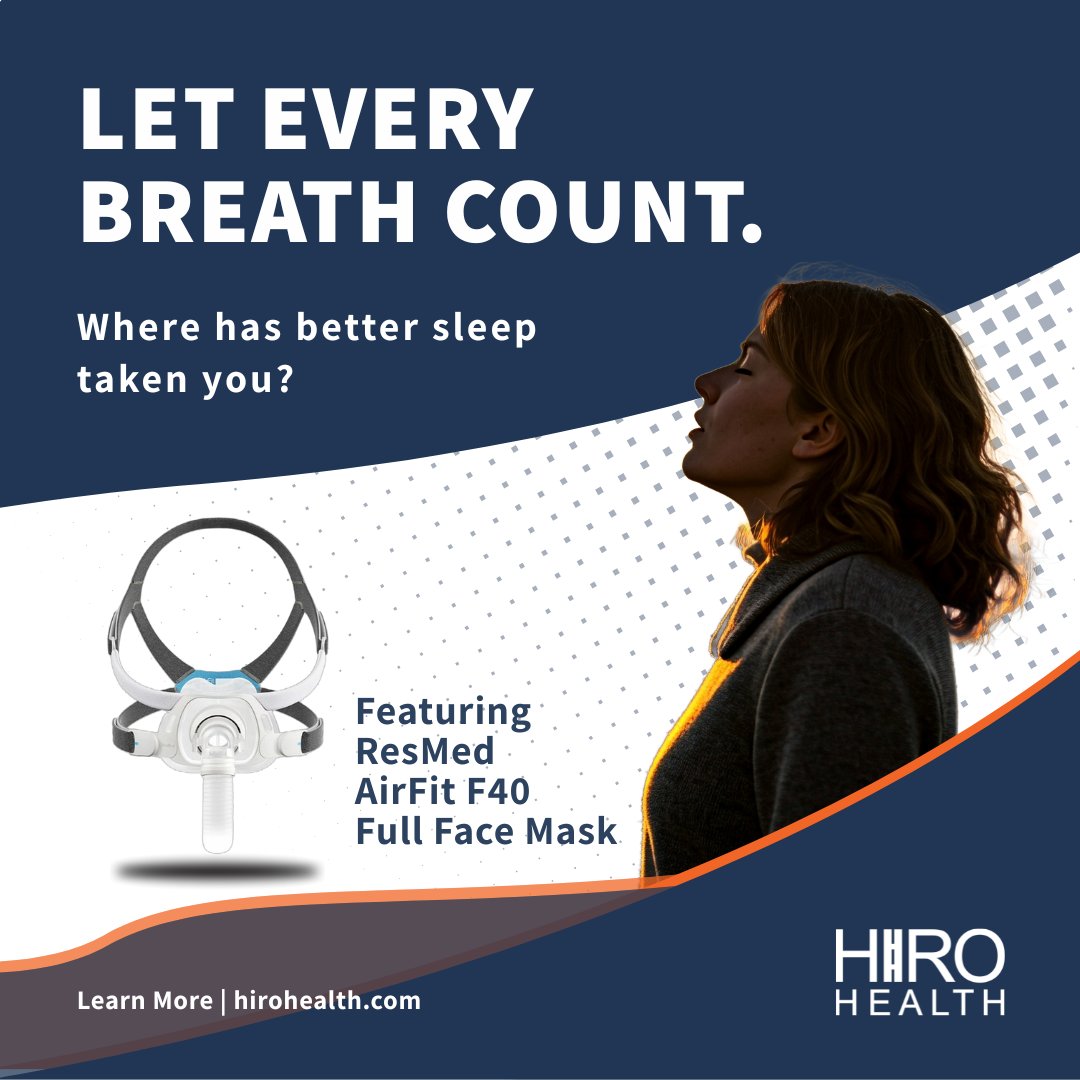 hirohealth's tweet image. Better sleep changes everything.

The ResMed AirFit F40 gives you comfort, quiet, and freedom—so every breath counts.
Where has better sleep taken you?

👉 Start your next breath with us → hirohealth.com

#hirohealth #everybreathcounts #cpapcomfort #resttoreset