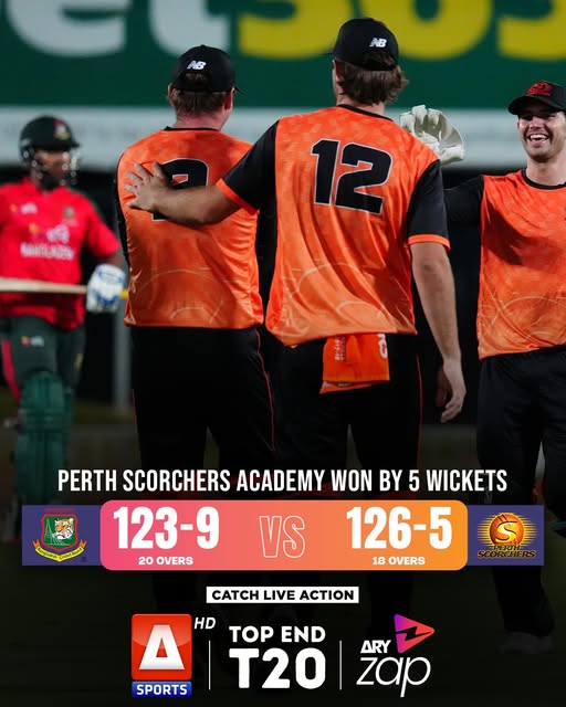 asportstvpk's tweet photo. Perth Scorchers Academy comprehensively beat Bangladesh 'A' in the 12th encounter of Top End Series.
Catch all the action on #ASportsHD & #ARYZAP!
#Cricket #T20 #TES04 #topendseries https://t.co/P831YoOKoq