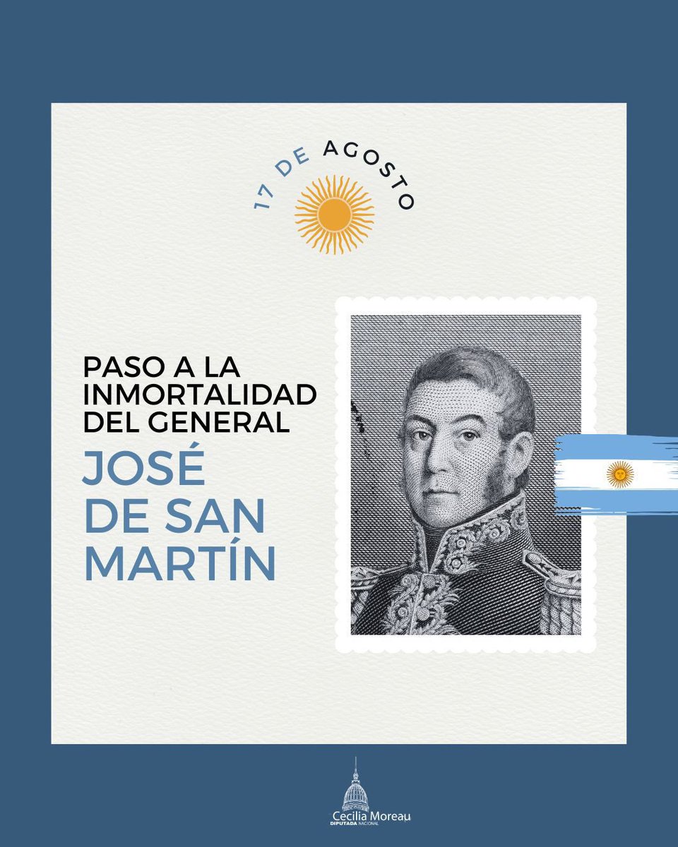 "Cuando la patria está en peligro, todo está permitido excepto no defenderla"

🗓— A 175 años del paso a la inmortalidad del General José de San Martín, lo recordamos con orgullo y gratitud.