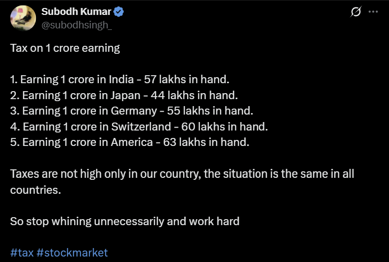 venkat_fin9's tweet image. Wrong comparison @subodhsingh_. In US, Japan, Germany or Switzerland, taxpayers get world-class healthcare, free quality education, infrastructure, safety, pensions, and social security in return for high taxes.
In India, we pay the SAME or MORE tax but what do we get? Broken…