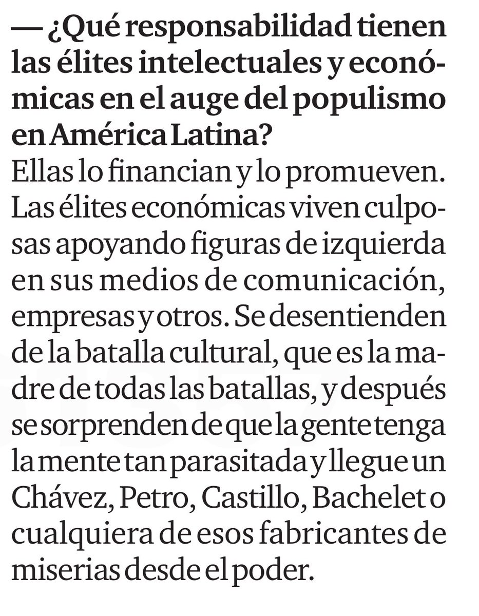 Axel Káiser hoy en El Comercio sobre las élites económicas: