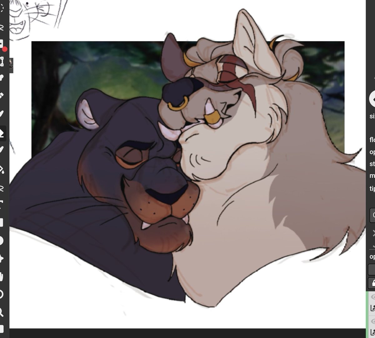 was watching fox and the hound with him and got inspired