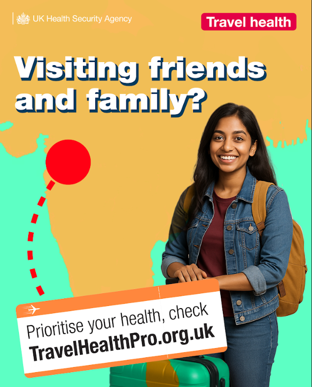 Going away for the holidays? 
Measles can spread fast – protect your family and your plans. Make sure everyone’s up to date with their MMR vaccine. 
Ask your GP if you’re unsure.