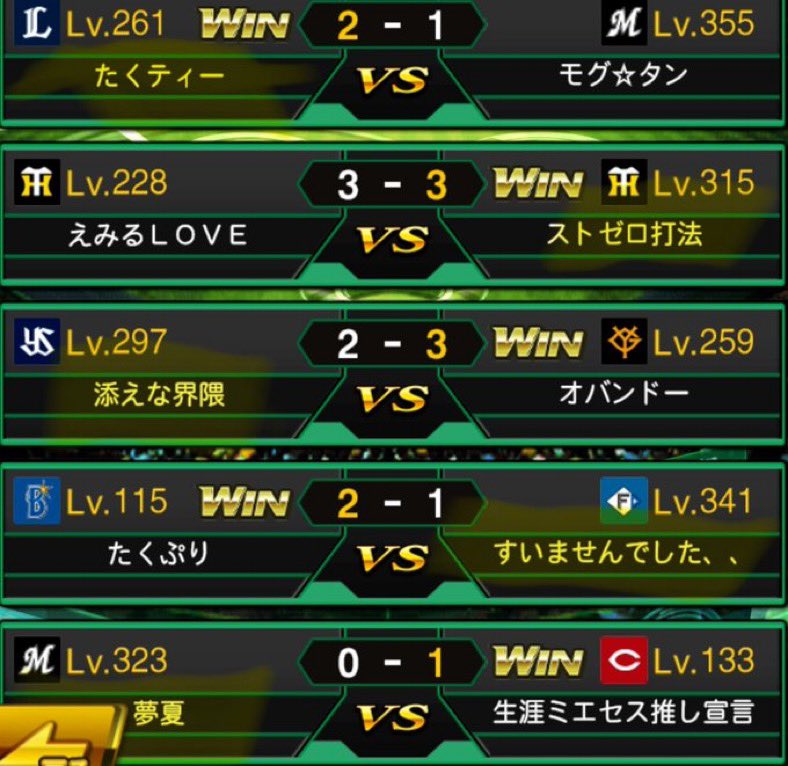 本日21時～ <a href="/TM_M_Oshi/">チームM推し！(プロスピ非公式クラン)</a> 様
と大会ルールで対抗戦を行いました！
結果は2-3で紅蓮の敗北です😭
また機会があればよろしくお願いします😊
#プロスピa