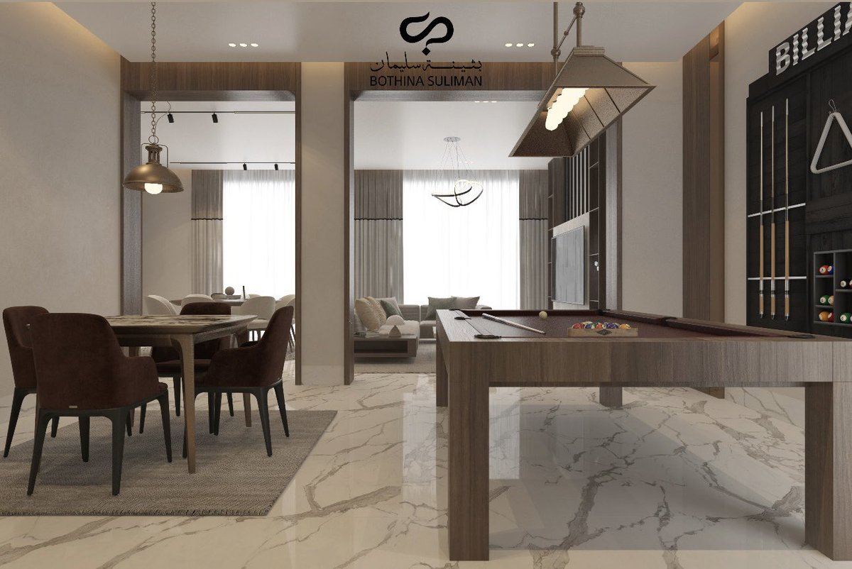 لجلسة عائلية مليانة روح 👨‍👩‍👧‍👦✨ أضفنا طاولة بلياردو 🎱 كعنصر تصميمي أنيق يخلق أجواء ودية وذكريات ممتعة ✨
تصاميمنا تفهم احتياجاتكم وتصنع لكم تفاصيل تعيشونها مع العائلة ♥️

#تصميم_داخلي #تصميم #ديكور #بلياردو #عائلة #تصميم_معماري #طاولة #ألعاب #الرياض #المملكة #عقار #عقارات_الرياض