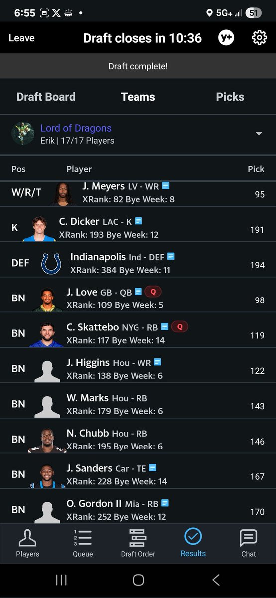 Drafted from the 2 spot in a 12tm ppr redraft league last night. How'd I do? <a href="/MyFantasyLeague/">MyFantasyLeague.com</a> @FFReapers <a href="/austinabbott/"></a> <a href="/allinkid/">Jake Ciely</a> <a href="/grok/">Grok</a> <a href="/MatthewBerryTMR/">Matthew Berry</a> <a href="/kyle_borg/">Kyle Borgognoni</a> <a href="/footballdiehard/">Bob Harris</a> <a href="/justinboone/">Justin Boone</a> <a href="/GrandCentralFan/">Grand Central Fantasy</a> <a href="/DmicMedia/">DMICMedia</a> <a href="/DynastyDadFF/">Dynasty Dad</a> <a href="/NFL_Convo/">Bryce DeGroat</a>