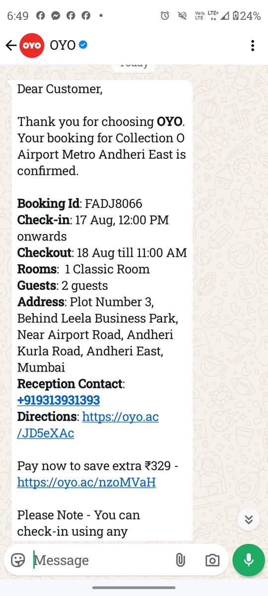 SailorDimpy's tweet photo. @oyorooms  we checked in this hotel  4 pm and later found the tv wifi and showers were not working... We informed the property  but no good service was provided. They took cash while check in but when we asked for a refund they told us to take from oyo ? Why should I? https://t.co/6YL6Yk9cQE