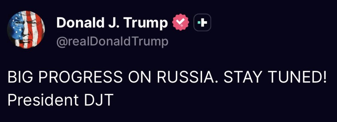 CryptoNewsHntrs's tweet photo. 🚨⚡️BREAKING: PRESIDENT TRUMP REVEALS “BIG PROGRESS” ON RUSSIA 🇺🇸🇷🇺
#Trump #Russia #BigProgress #CryptoNews #CryptoMarket https://t.co/SK7CP4Pbay