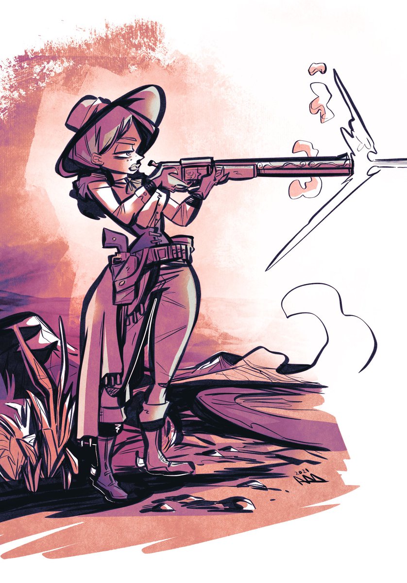 Random Annie Oakley warmup sketch.
I’d love to do a western comic one day.