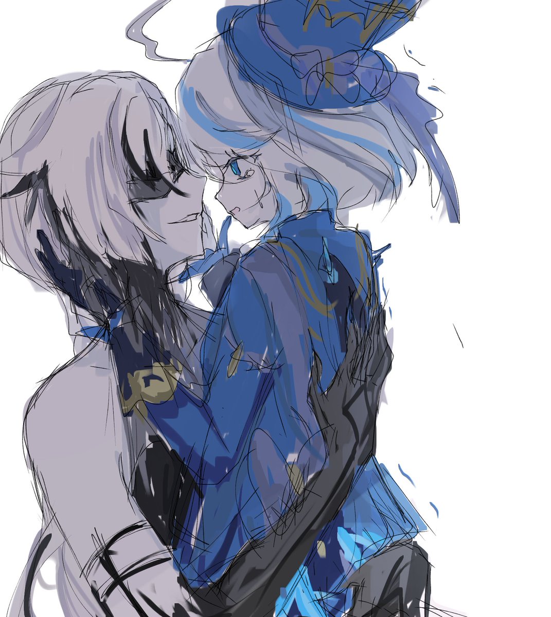 ruruchiinn's tweet image. Sketch ❌️🫶
#Furina #Arlecchino #arlecfuri #原神