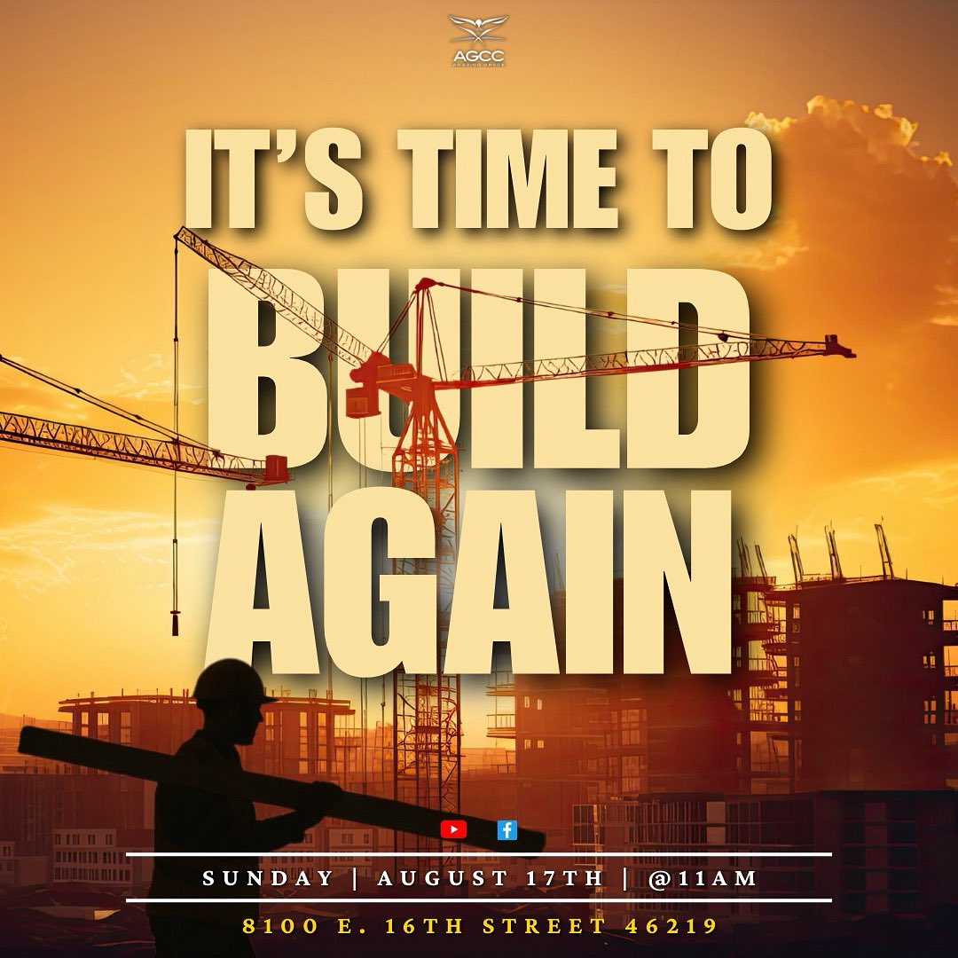 DrPrestonTAdams's tweet image. ⛪️✨ It’s Time To Build! ✨⛪️

Join us today

📅 11AM
📍 Amazing Grace Christian Church
🎥 Streaming LIVE on Facebook &amp;amp; YouTube: @agccindy

🔥 Don’t just watch walls fall—come build with us! 🙌🏾. 

#ItsTimeToBuild #KingdomWork #FaithInAction #AGCCIndy