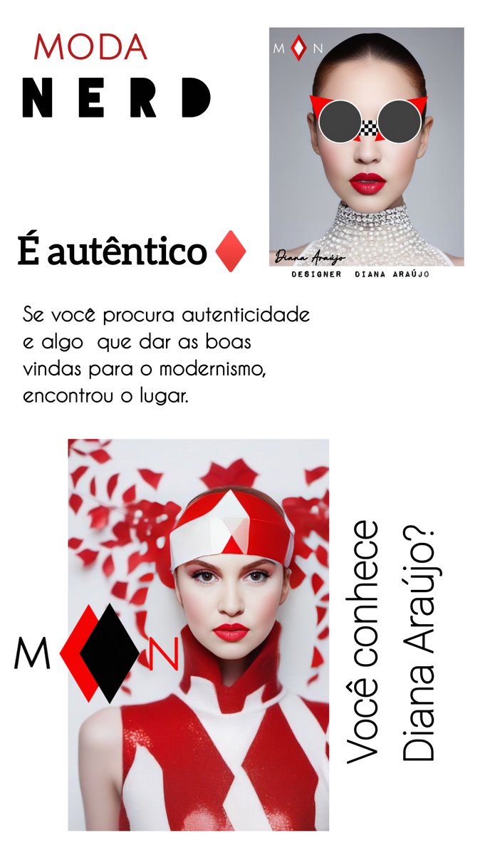 MNmodanerd's tweet photo. MN
@MundoNerdworld
Se você procura autenticidade,
e algo que dar as boas
vindas para o modernismo,
encontrou!
Diana Araújo é DESIGNER conheça suas inovações.
@MundoNerdworld
#moda #modernismo #nerd #Diana
#DianaAraújo #mundonerd #new #Designer #model #news https://t.co/6Z55fSa0a8