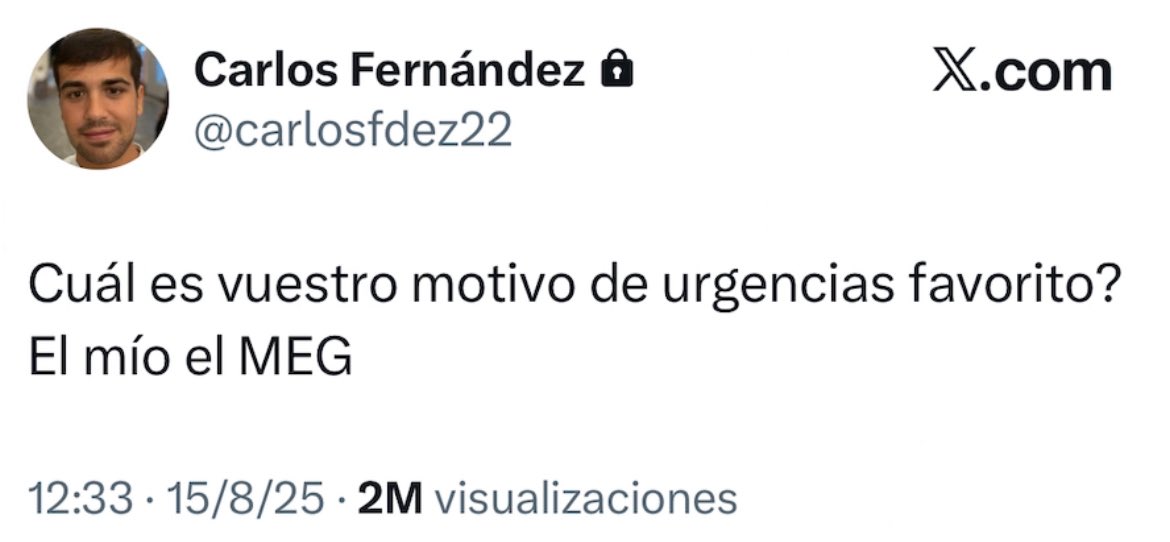El marido que te estás perdiendo (@juandeque) on Twitter photo Hay una nueva generación de medicina que ejemplifica perfectamente <a href="/carlosfdez22/">Carlos Fernández</a>; jóvenes que parece que no hayan estudiado por vocación y pasión por la salud, como debería primar en esta profesión, que ven a los pacientes como parásitos que les hacen perder el tiempo. Hay una nueva generación de medicina que ejemplifica perfectamente <a href="/carlosfdez22/">Carlos Fernández</a>; jóvenes que parece que no hayan estudiado por vocación y pasión por la salud, como debería primar en esta profesión, que ven a los pacientes como parásitos que les hacen perder el tiempo.