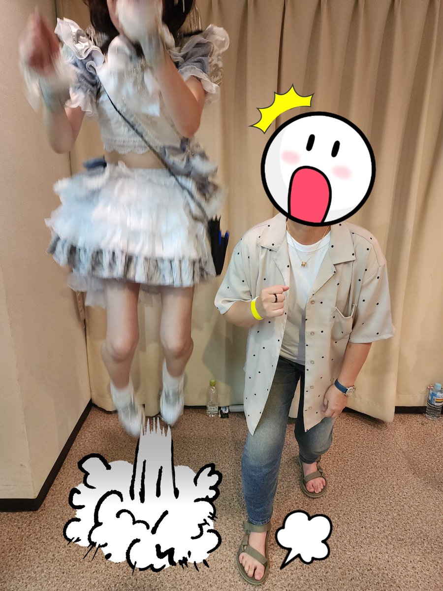 顔がきれちゃいました💦💦とスタッフさん。写真みて笑い死ぬかと思った😂💨どんだけ跳ぶんww全力素敵です。