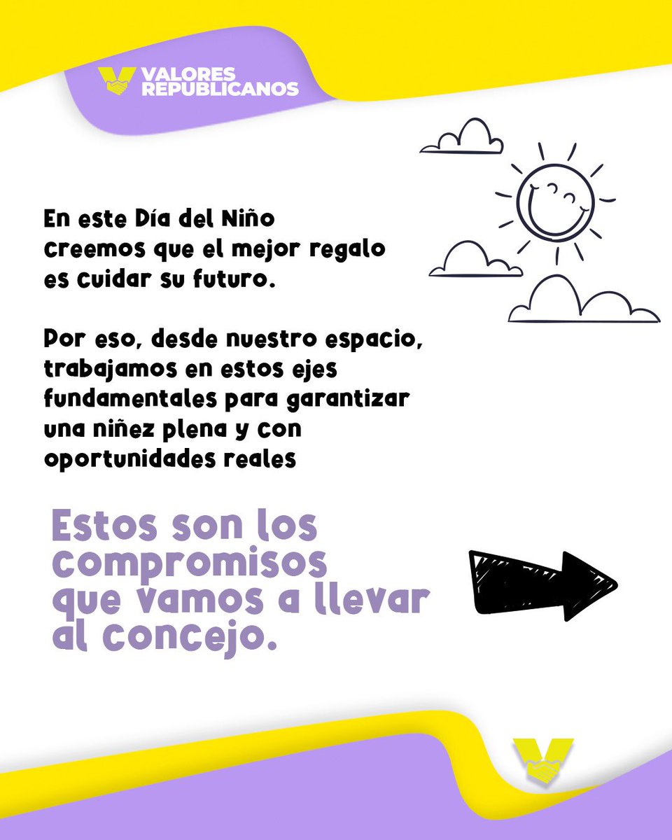 ValoresRepBahia's tweet photo. 👉 La niñez y la adolescencia necesitan cuidado, contención y futuro.
📌 Vamos a garantizar institucionalidad real: control, acompañamiento y presencia en cada espacio de cuidado.

Porque proteger a los chicos es defender lo que más importa. 💜💛 

 #BahiaVotaVecinalismo https://t.co/1LsEi2LLJ0