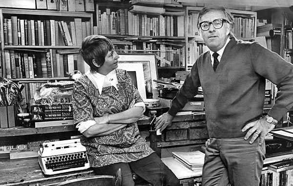 Ray Bradbury and his wife Maggie in 1970. In the early years of their marriage, Maggie got a job at an advertising agency so Ray could stay home and write—a very unusual arrangement for a couple in the 1940s. Very enlightened, IMHO.