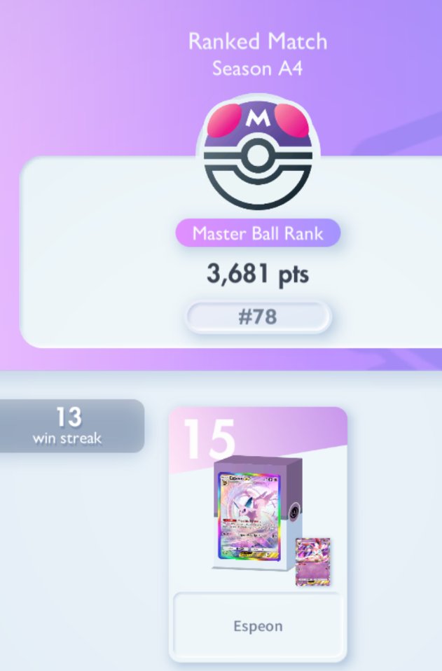 Went on a crazy 13ws with my favorite deck this season.
#PokemonTCGpocket #ポケポケ #ポケポケデッキ紹介