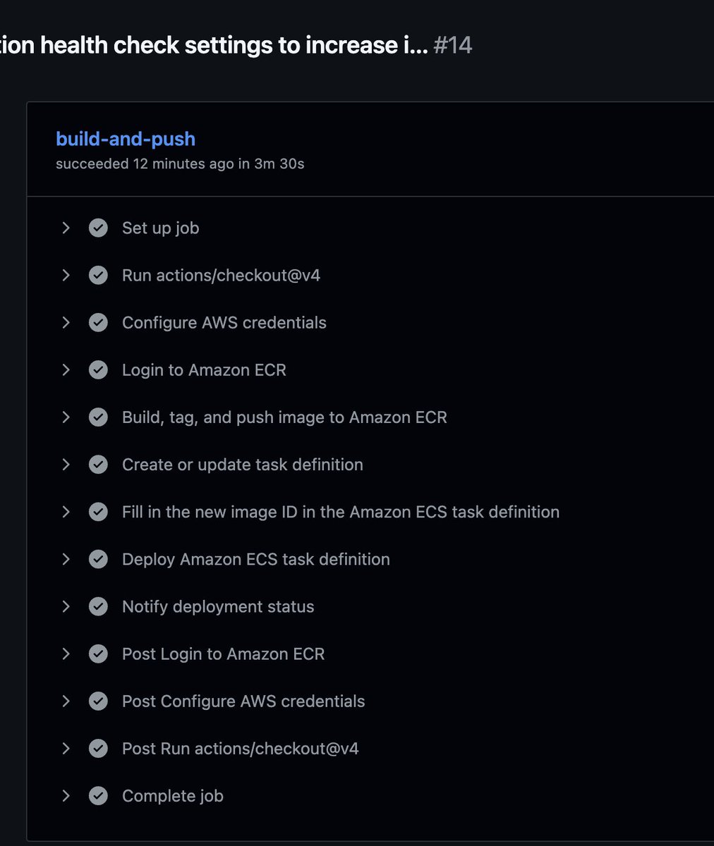Photo by anirudh its always me v/s me
today i did ECS like there is no tomorrow with so much hands on deployment with fastapi 😁
> setup github actions to push docker image builds to ecr
> configured iam and log group beforehand (learnt it after buring hands and reading errors on https://t.co/2aabNLhOlI