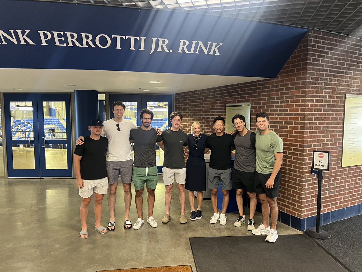 Special thank you to President Marie Hardin for coming to our alumni game yesterday!

We cannot wait to have you back at The Bank when our home season gets underway two months from today 🤩

#BobcatNation x #NCAAHockey