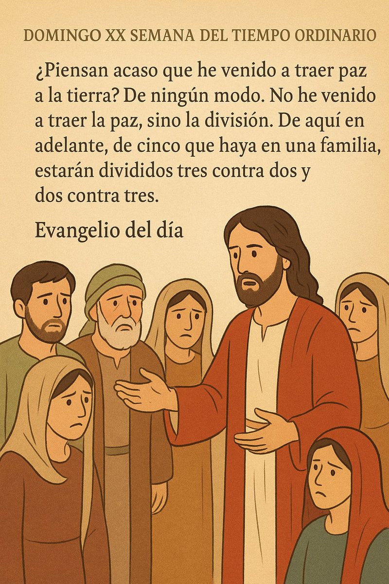 El cumplimiento de la palabra de Dios, genera en muchas situaciones divisiones de posturas entre padres e hijos, entre  familias enteras, amistades, e incluso dentro de las mismas comunidades cristianas. 

Cumplir la voluntad de Dios, implica radicalidad.