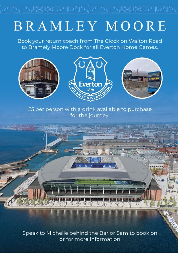 This time next week it’s our first game at The Hill Dickerson stadium. Avoid the hustle and bustle of Sandhills, the walk from moorfields and finding a car space. Travel is £5 return from The Clock Pub, Walton Road. Spaces available with a 🍻 optional to take. Get in touch #EFC