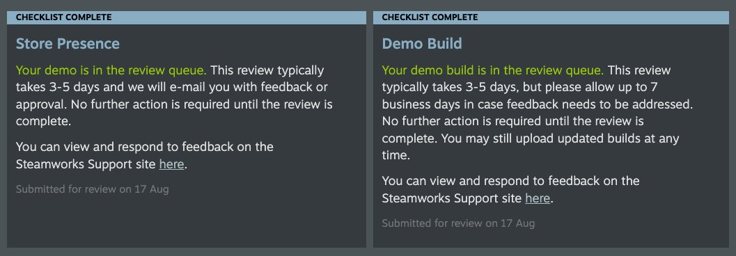 submitted demo game for review