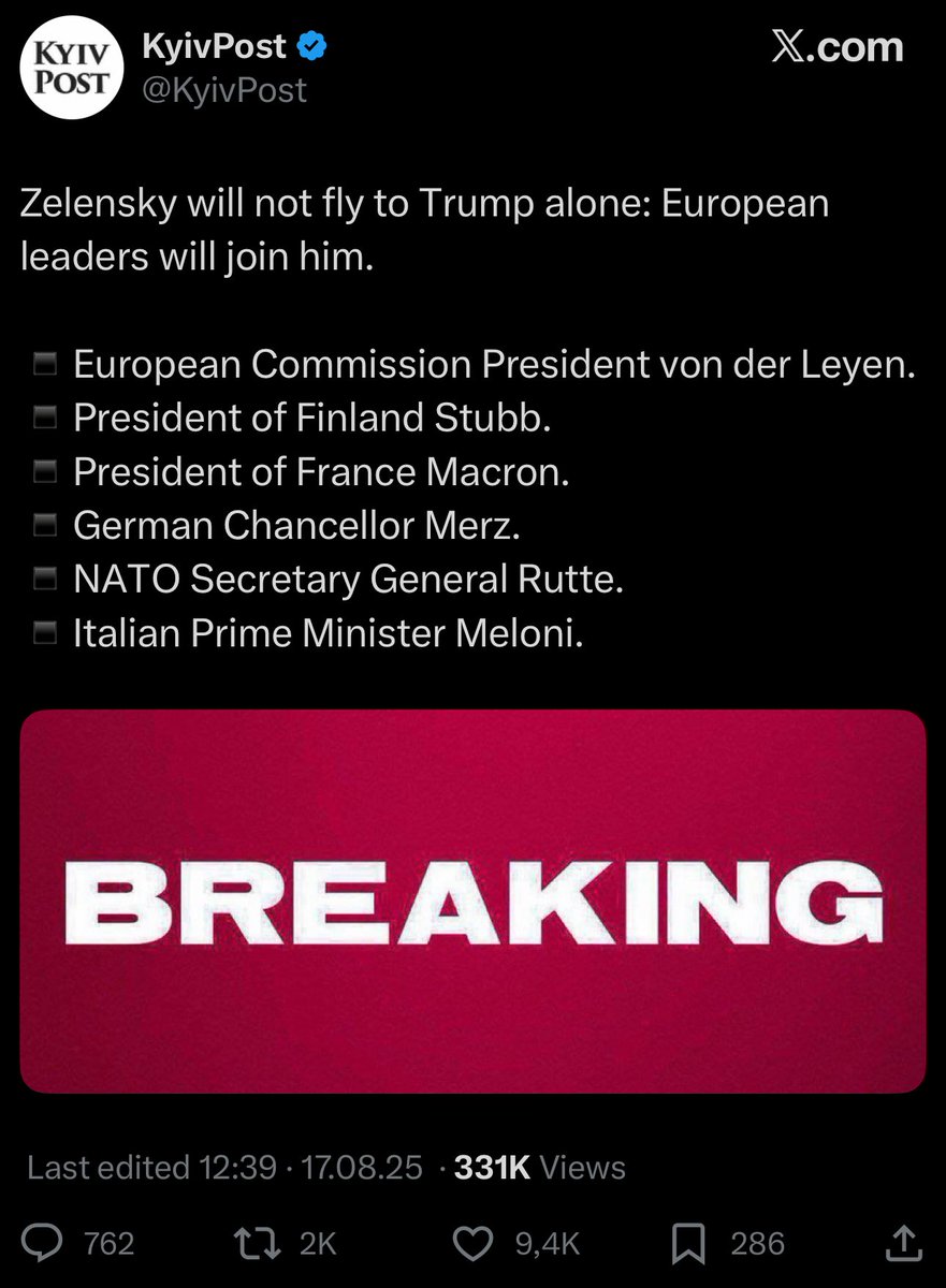 🇺🇸🇺🇦🇪🇺Zelensky wants to confront Trump, but he cannot do it alone.

So Zelensky brings all European warmongers with him, so he has support.

Zelensky wants war, Europe wants war.