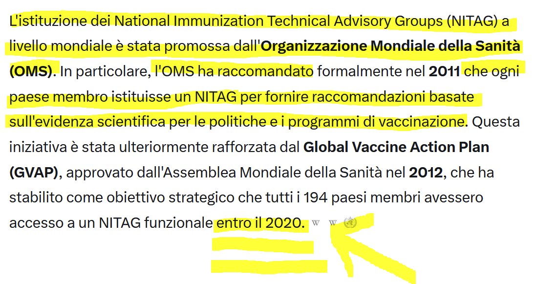 Ah ecco, indovinate chi ha voluto l'istituzione dei NITAG casualmente entro il 2020??
Indovinate a chi riferiscono i NITAG dei vari paesi?
Lecito a questo punto pensare che a qualcuno dell'#OMS non fossero graditi i due nomi e si sia agito di conseguenza.😉🤡
#schillacidimettiti