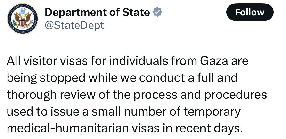 We’re living in a time when a minuscule number of temporary visas issued to those in need of dire medical attention from Gaza, including children, inspire alarm in the U.S. Simply shameful.