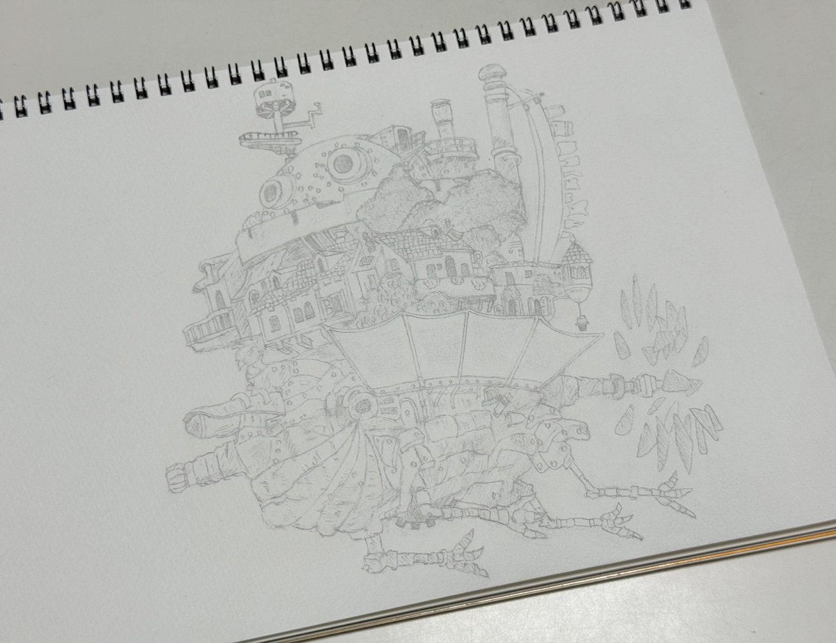 ハウルの動く城鉛筆画 なつき on X: 