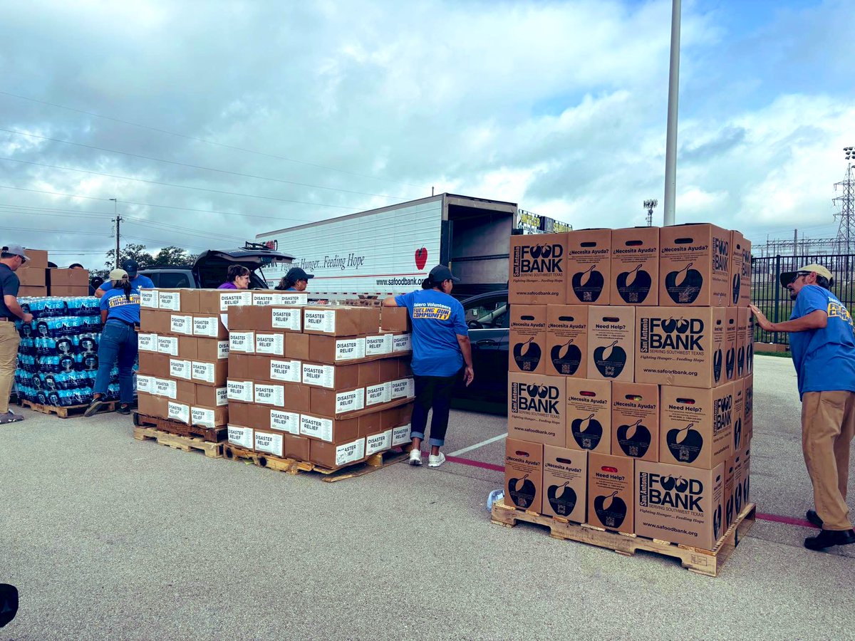 In Texas for flood relief food distributions. High today is only 101. We are very thankful for any clouds that float over.