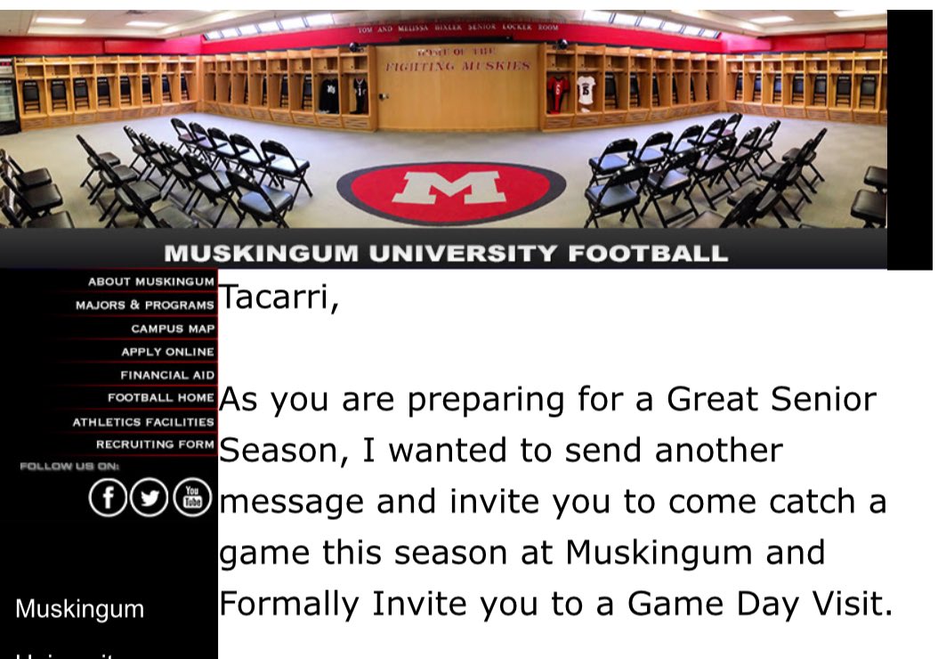 TaCarri Rule (@tacarrigbc) on Twitter photo Thank you <a href="/MuskingumFB/">Muskingum Football</a> for the invite to the game day visit. Looking forward to it! <a href="/MuskingumFB/">Muskingum Football</a> <a href="/MillerGroveFB/">Miller Grove Football</a> <a href="/coachmbrown21/">coachmbrown21</a> Thank you <a href="/MuskingumFB/">Muskingum Football</a> for the invite to the game day visit. Looking forward to it! <a href="/MuskingumFB/">Muskingum Football</a> <a href="/MillerGroveFB/">Miller Grove Football</a> <a href="/coachmbrown21/">coachmbrown21</a>