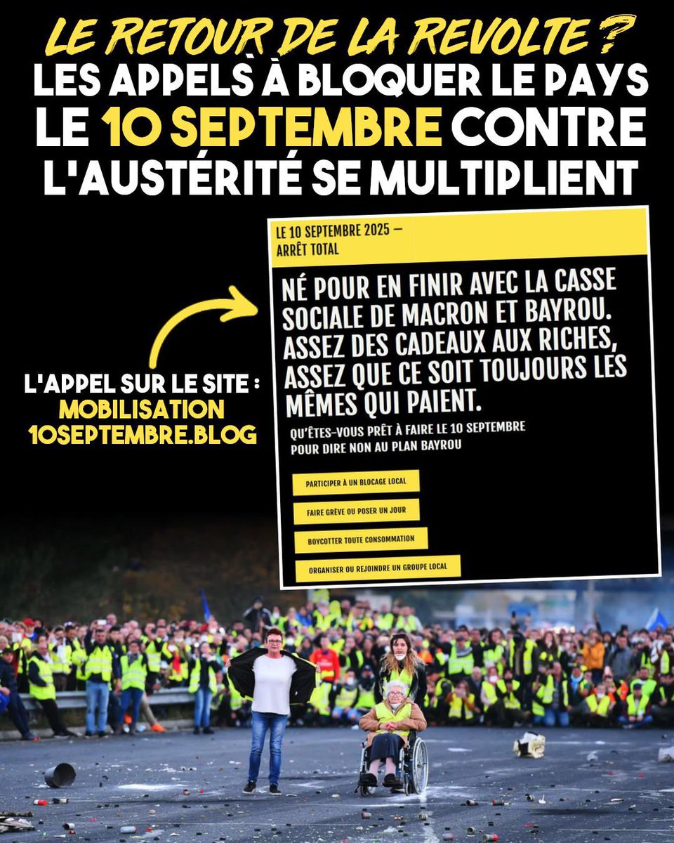 antoⓂ️🇨🇵 (@antoningosse60) on Twitter photo La gauche a récupéré la mobilisation du 10 septembre.
Je comprends votre colère face à la situation actuelle du pays.
Cependant, ne vous laissez pas avoir par la gauche.
Votre colère trouvera une réponse uniquement lorsque le <a href="/RNational_off/">Rassemblement National</a> aura une majorité au gouvernement, La gauche a récupéré la mobilisation du 10 septembre.
Je comprends votre colère face à la situation actuelle du pays.
Cependant, ne vous laissez pas avoir par la gauche.
Votre colère trouvera une réponse uniquement lorsque le <a href="/RNational_off/">Rassemblement National</a> aura une majorité au gouvernement,