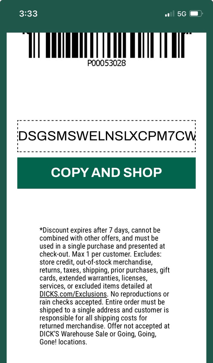 FloatingVibes (@floating41) on Twitter photo <a href="/DICKS/">DICK'S Sporting Goods</a> You texted me this and when I went to use, I couldnt bc it was 20 off 100 which it did not say....your store person didnt offer any help at all.....🤷🏻♂️🤷🏻♂️ <a href="/DICKS/">DICK'S Sporting Goods</a> You texted me this and when I went to use, I couldnt bc it was 20 off 100 which it did not say....your store person didnt offer any help at all.....🤷🏻♂️🤷🏻♂️