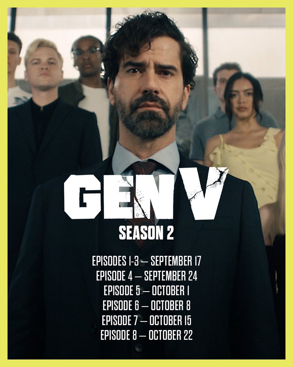 La cuenta oficial de #GenV acaba de publicar los días de estreno de los episodios. ¿Ganas? Yo, muchas 🔥