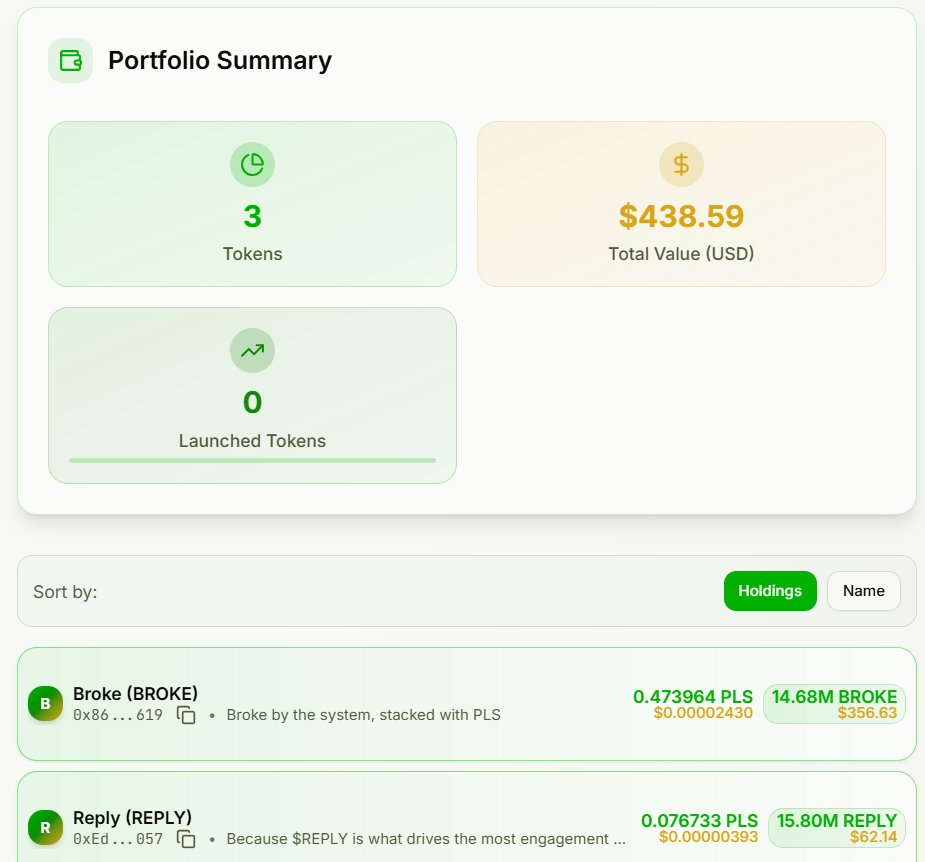 Portfolio.Tires (@portfolio_tires) on Twitter photo Shoutout to <a href="/S1ckAlpha/">AlphaBaller | S1ck</a> and <a href="/TravConnors/">Travis Connors</a> , you are both crushing it on pump.tires!
I built a portfolio tracker to make it super simple to see your pump.tires tokens in one spot.
Check out your own or any other portfolio here: portfolio.tires Shoutout to <a href="/S1ckAlpha/">AlphaBaller | S1ck</a> and <a href="/TravConnors/">Travis Connors</a> , you are both crushing it on pump.tires!
I built a portfolio tracker to make it super simple to see your pump.tires tokens in one spot.
Check out your own or any other portfolio here: portfolio.tires