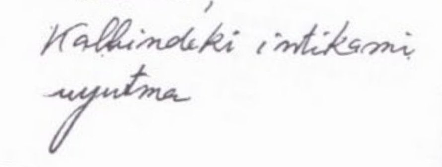 Atatürk'ün el yazısı ile

"Kalbindeki intikamı uyutma"

Ne muhteşem bir söz…
