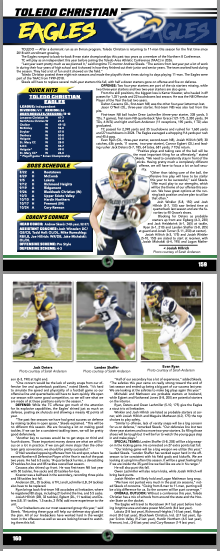 Black Swamp Football - Lynn Groll (@blackswampfb) on Twitter photo Get a look at <a href="/eagles_tc/">Toledo Christian Eagles Athletics</a> <a href="/tcseaglesFB/">TCS Eagles Football</a> return to 11-man football in our 178-page preseason magazine, available at Mason's Billiards/Buckeye-Wolverine Shop in Maumee and nearly 40 other locations around NW Ohio! Big thank you to Andrew Skeels for the info on his Eagles! Get a look at <a href="/eagles_tc/">Toledo Christian Eagles Athletics</a> <a href="/tcseaglesFB/">TCS Eagles Football</a> return to 11-man football in our 178-page preseason magazine, available at Mason's Billiards/Buckeye-Wolverine Shop in Maumee and nearly 40 other locations around NW Ohio! Big thank you to Andrew Skeels for the info on his Eagles!