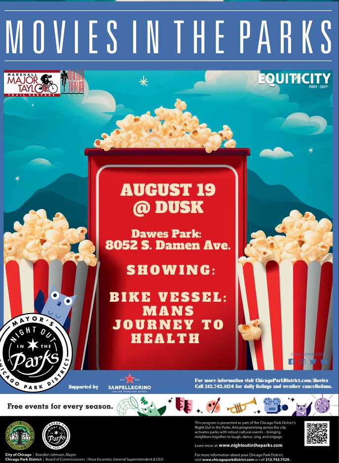 Movies in the Parks at Dawes Park, 8052 S Damen - Bike Vessel on Tues. 8/19 at dusk. Ride your bike! #bikechi