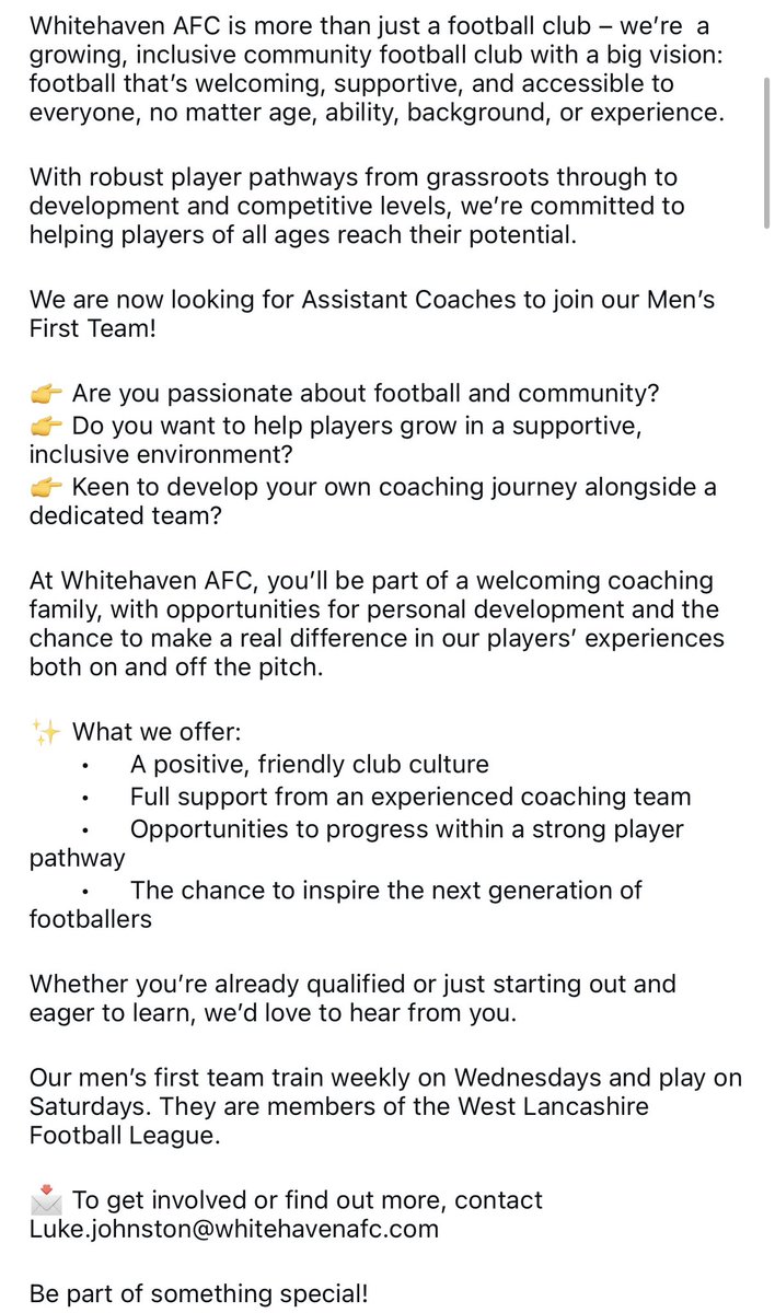 Whitehaven AFC tweet media