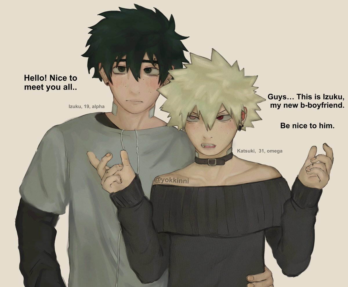 yokkinni's tweet image. #dkbk #izkt // omegaverse , age difference , 2 // what first impression did Katsuki’s friends have? (+bonus)