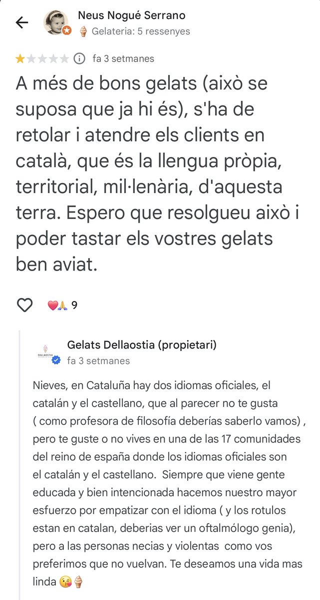 <a href="/gromabatlle/">Guillem Roma 🎗</a> <a href="/mjllm/">mjII</a> Mireu com responen a qui es queixa de no ser atès en català: la típica prepotència i manca de respecte del monolingüe espanyolista
