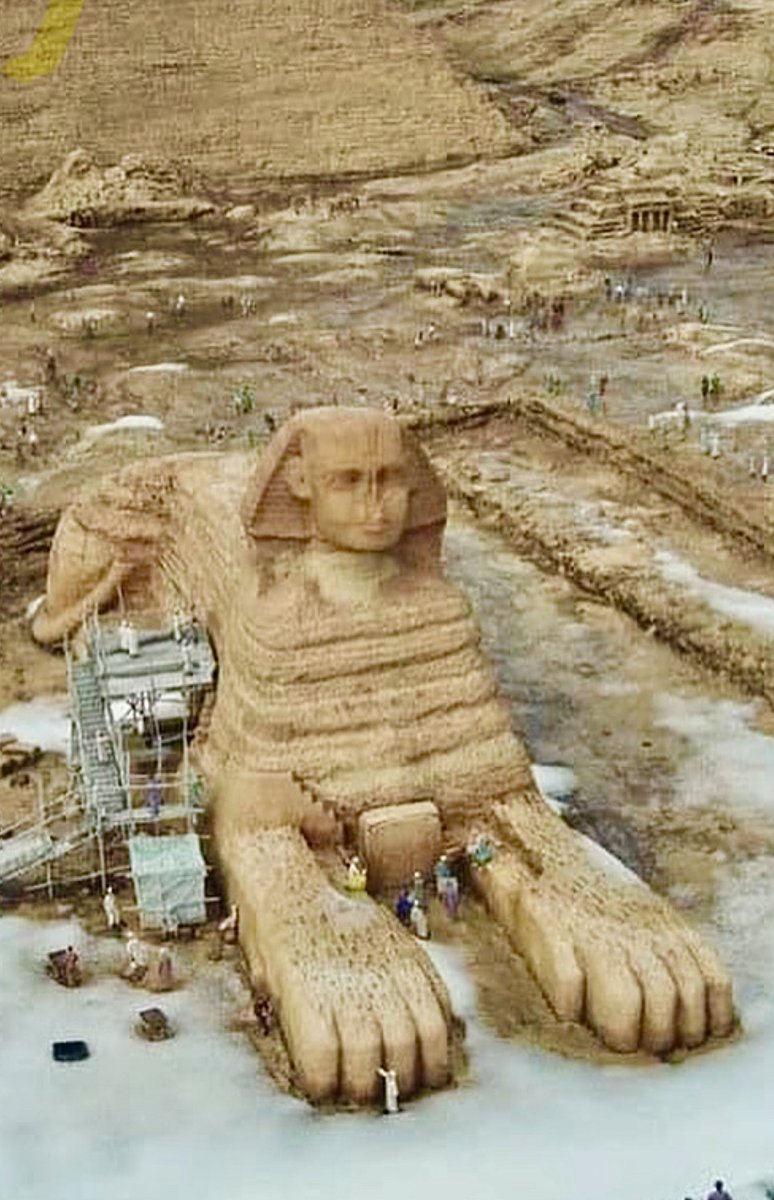 Third_Eye_Seeks's tweet image. 👀💭 The dimensions of the #Sphinx are completely off. The ancient culture that built these #megalithic structures were known for their precision,  &amp;amp; proportions, this is an indication of modification of the structure via restoring &amp;amp; retrofitting it into the desired current form.