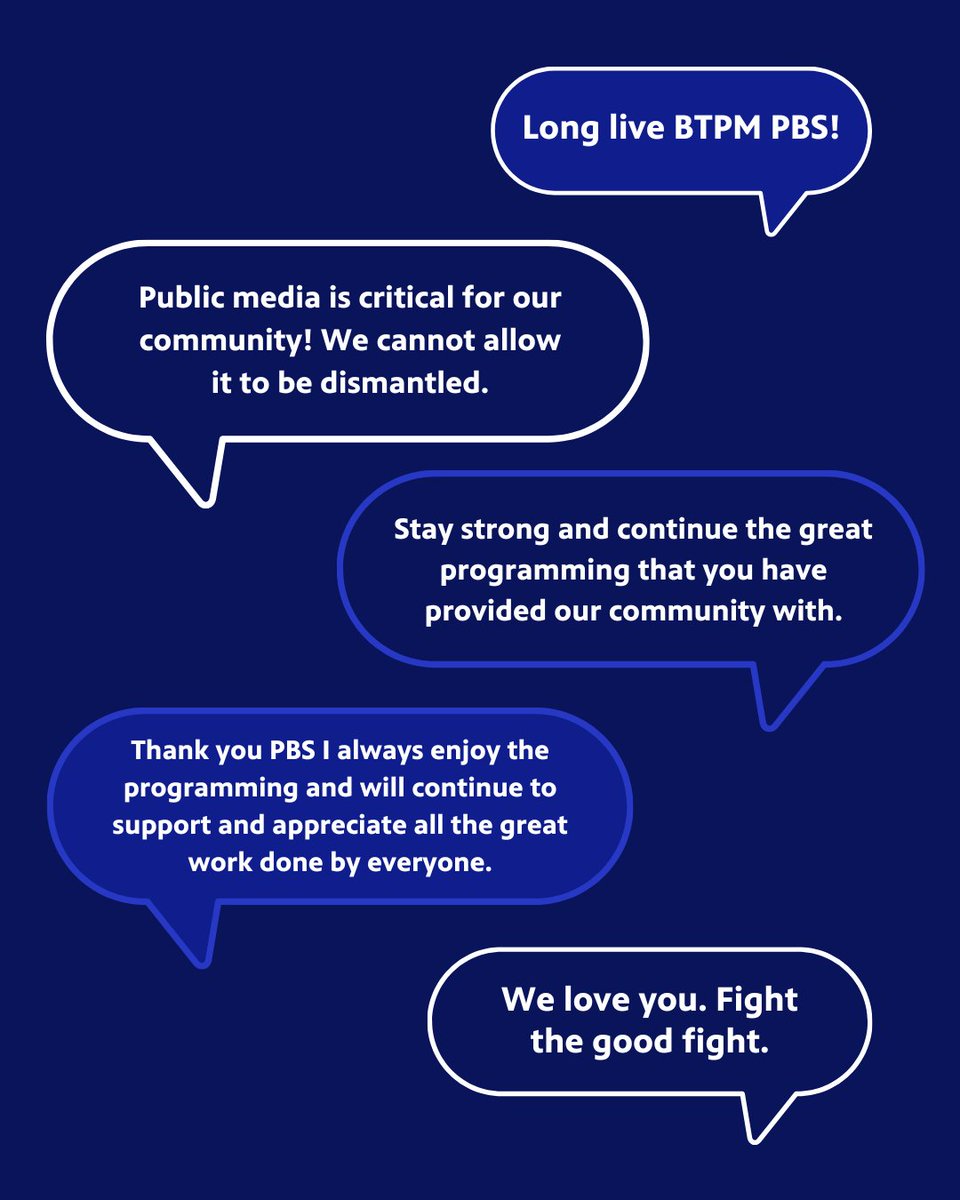 The love has been pouring in lately. Thank you to our loyal BTPM PBS viewers for the kind words.💙