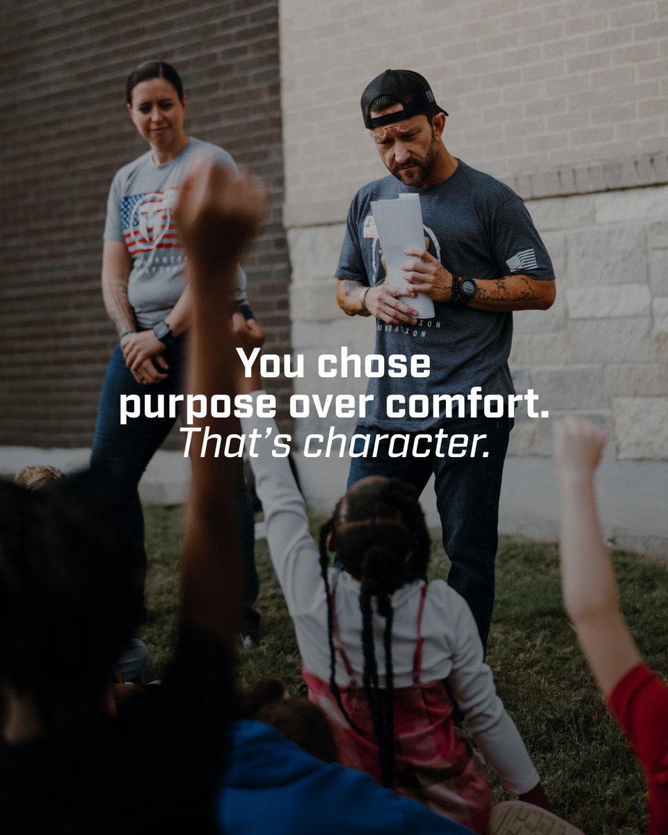 TMFoundation's tweet photo. Choosing purpose over comfort — that’s character.
#IfNotMeThenWho #CharacterDoesMatter https://t.co/DLIyVCAVsf