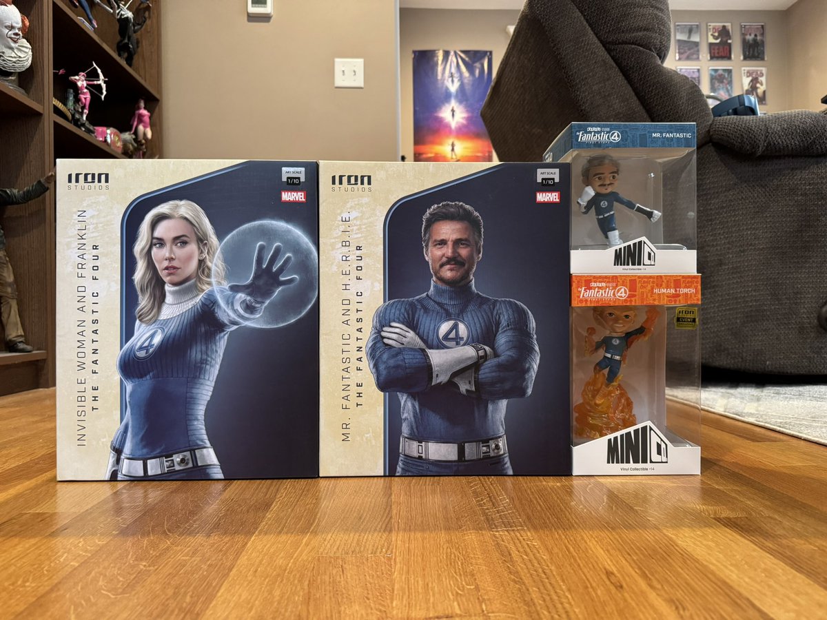 Umbra0118's tweet photo. My new Fantastic Four statues from Iron Studios. #Marvel #FantasticFour #FantasticFourFirstSteps #IronStudios #MiniCo https://t.co/v5Ceav14ZW
