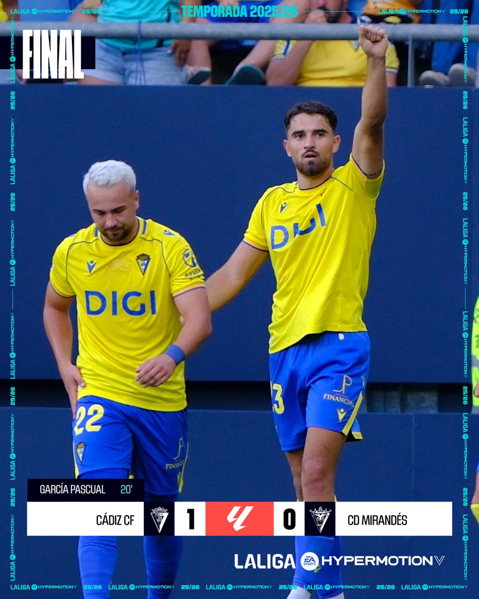 FINAL #CádizMirandés 1-0      

✅ ¡El <a href="/Cadiz_CF/">Cádiz Club de Fútbol</a> se lleva los tres puntos!

#LALIGAHYPERMOTION | #VUELVELALIGA