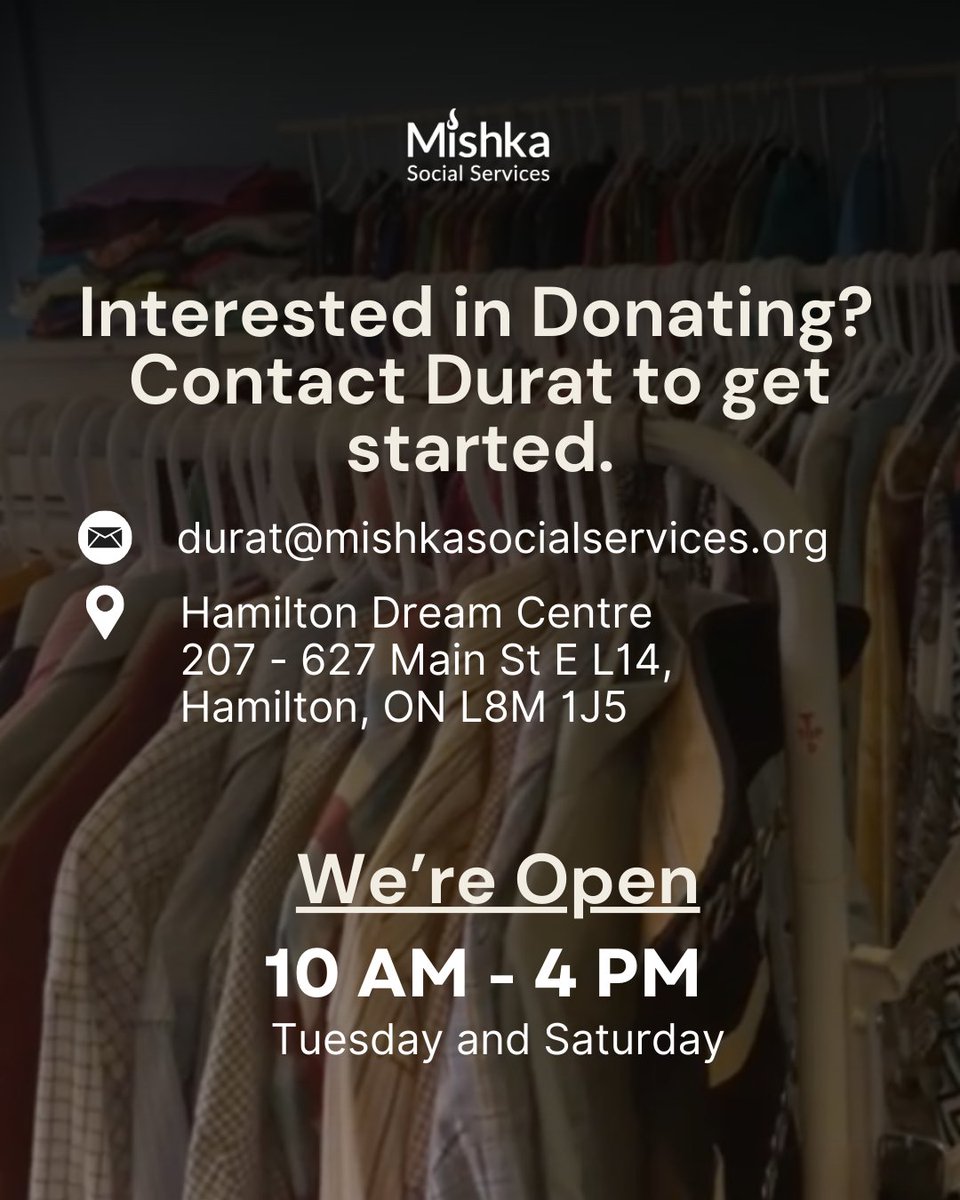 🧡 Mishka Boutique is a space where clothing and essentials are made accessible for all. Your donations help us support families in our community with dignity and care. Follow our new Instagram account to stay up to date with deals, new inventory, ways to give back!