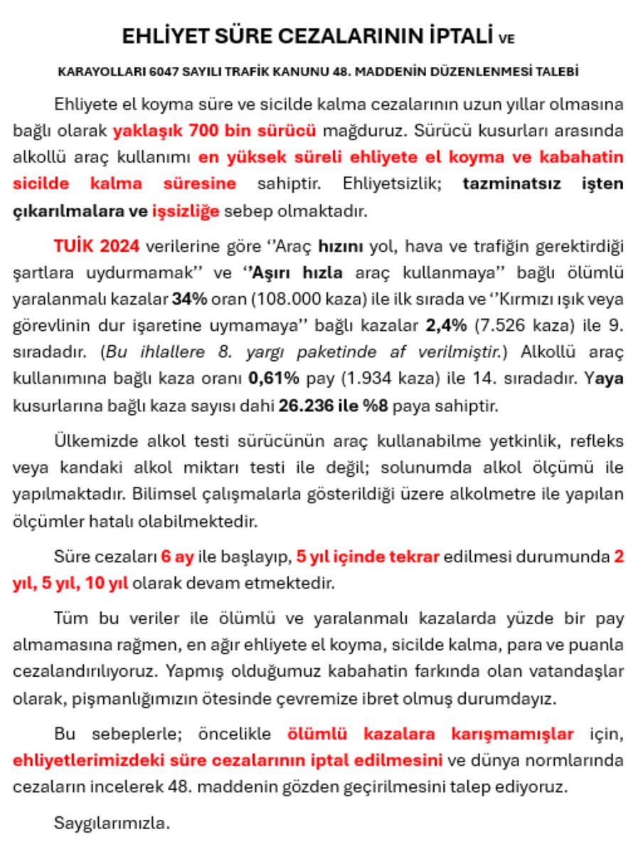 Sabah 11’de #EhliyetAffı için buradayız.

Gündeme girmek ve mağduriyetimizi 
İlgili ve yetkililere anlatmak amacımız 

İşsiz bırakan trafik cezası olmaz