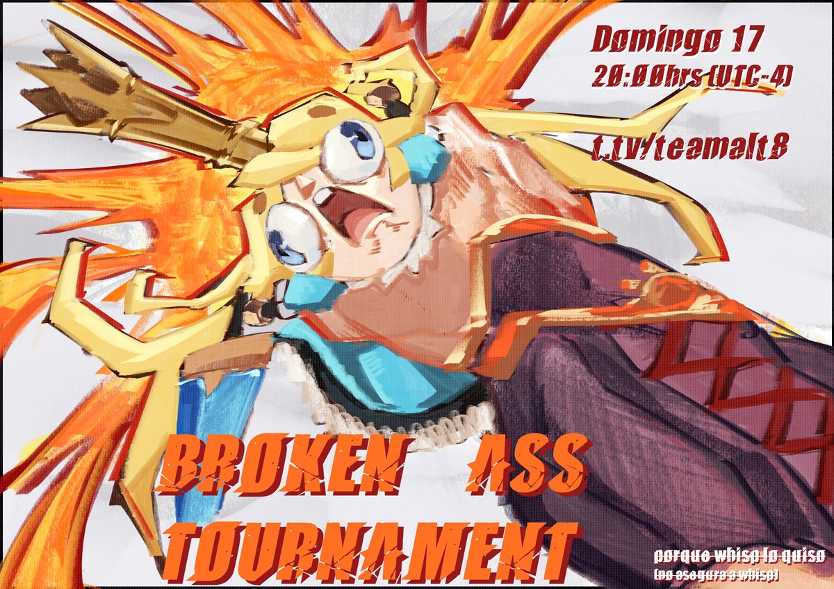 Porque <a href="/Whisp90/">Whisp</a> lo quiso:
BROKEN ASS TOURNAMENT, torneo express de GB Rising para hoy a las 20:00hrs (UTC-4) solo porque nos preocupamos por nuestra comunidad. Todo por ALT8 y link de inscripciones abajo ⬇️⬇️